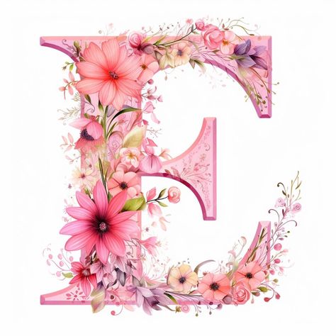 Letter E With Flowers, Letter E Craft, Decoupage Letters, Note Writing Paper, 3 Bears, E Craft, Floral Initial, Cute Letters, Paper Quilling Designs