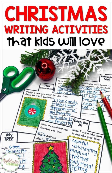 Writing does not have to be boring, long or tedious. In fact some of the best writing practice happens with short and engaged activities. Engage your elementary students with these fun Christmas writing activities. Students will work on persuasive writing, descriptive writing, how to writing and more. These Christmas themed mini-books are filled with fun writing opportunities. An easy way to add some holiday fun into your classroom. #ChristmasWriting #Elementary #TeachingIdeasforDecember Holiday Writing Activities 2nd Grade, 2nd Grade Christmas Writing, Christmas Writing Activities 3rd Grade, Upper Elementary Christmas Activities, Christmas Activities 3rd Grade, 4th Grade Christmas Activities, Christmas Writing Ideas, Christmas Ela Activities, Holiday Writing Activities