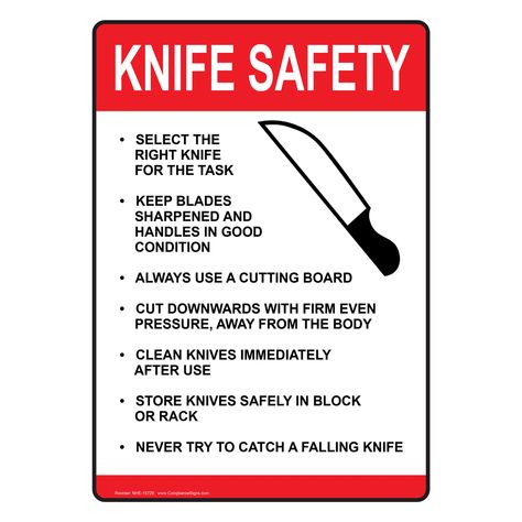 Knife Safety Poster, Ahg Explorers, Kitchen Safety Rules, Kitchen Hazards, Knife Clipart, Safety Worksheets, Kitchen Safety Tips, Food Safety Posters, Food Safety And Sanitation