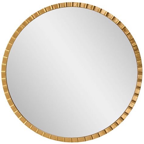 Uttermost Dandridge Gold 42-Inch x 42-Inch Round Wall Mirror 09781 | Bellacor Buffet Mirror, Uttermost Lamps, Round Gold Mirror, Industrial Mirrors, Circular Mirror, Hand Forged Iron, Forged Iron, Round Wall Mirror, Wall Mounted Mirror