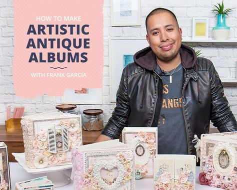 How to Make Artistic Antique Albums with Frank Garcia – Scrap Booking Mini Album Scrap, Mini Albums Photo, Seth Apter, Frank Garcia, Botanical Tea, Album Tutorial, Mini Album Tutorial, Botanical Beauty, Paper Flowers Diy