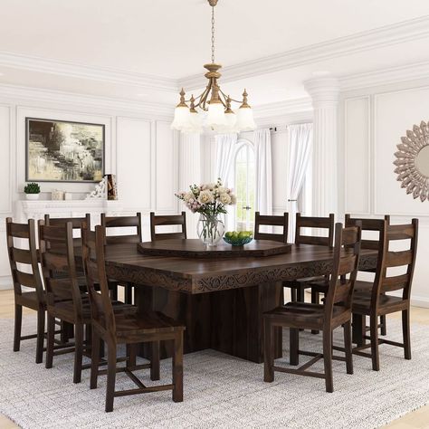 8 person round dining table