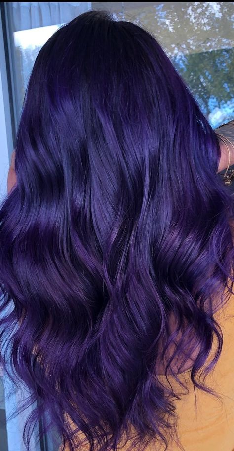 Dark Violet Hair, Deep Purple Hair, Dark Purple Hair Color, Indigo Hair, Violet Hair Colors, Dark Purple Hair, Plum Hair, Violet Hair, Dyed Hair Inspiration