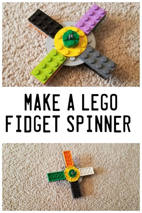 Have your kids joined the fidget spinner craze? Maybe they'd love to make a LEGO fidget spinner? Here's how to make it happen. Lego Spinners, Lego Fidget Spinner, Lego Spinner, Lego Fidget, Diy Fidgets, Lego Stem, Lego Challenge, Lego Club, Lego Diy