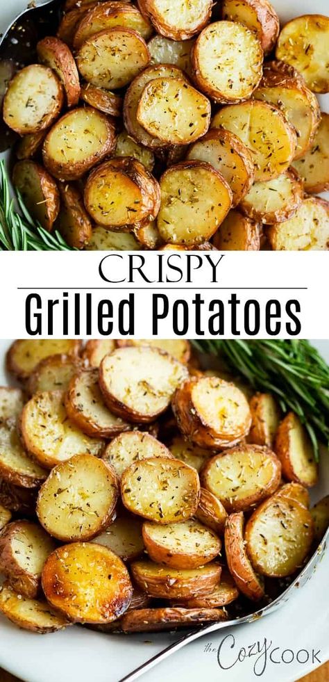 Vegan Grill, Griddle Cooking Recipes, Recipes Potatoes, Cozy Cook, Grilling Recipes Sides, Rosemary Potatoes, Griddle Recipes, Grilled Steak Recipes, Seasoning Recipe