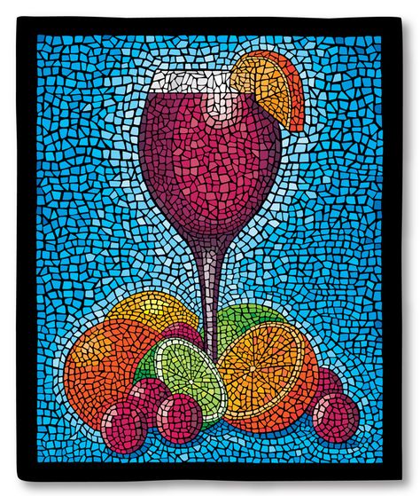 Fruit Mosaic, Mosaic Drawing, Mosaic Illustration, Wine Sangria, Black Grout, Art Du Collage, Colorful Mosaic, Afrique Art, Mosaic Art Projects