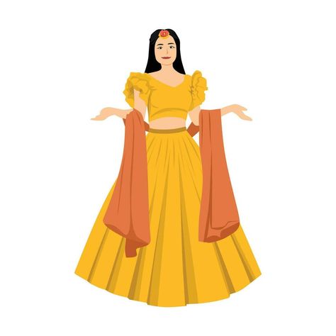 Mehandi Caricature, Haldi Ceremony Illustration, Haldi Illustration, Haldi Ceremony Outfit For Bride Unique, Haldi Ceremony Outfit For Bride, Save The Date Videos, Haldi Dress For Bride, Haldi Bride, Indian Hindu Wedding