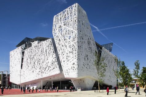 Lan Can, Expo 2015, Amazing Buildings, Building Facade, Architecture Exterior, Facade Architecture, Sustainable Architecture, Futuristic Architecture, Facade Design