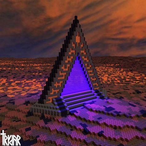 Minecraft Trippy Builds, Medieval Minecraft Castle Builds, Minecraft Nether Portal Design Ideas, Minecraft Fantasy Portal, Nether Portals Minecraft, Minecraft Building Ideas Nether Portal, Minecraft Nether Builds, Minecraft Tunnel Designs, Epic Minecraft Builds