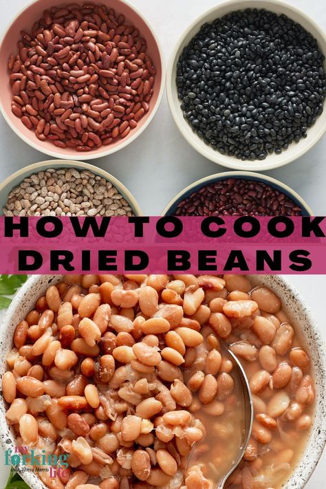 Quick Soak Beans, Cook Dried Beans, How To Make Beans, Dry Beans Recipe, Beans From Scratch, How To Soak Beans, Fried Beans, Cooking Dried Beans, Northern Beans