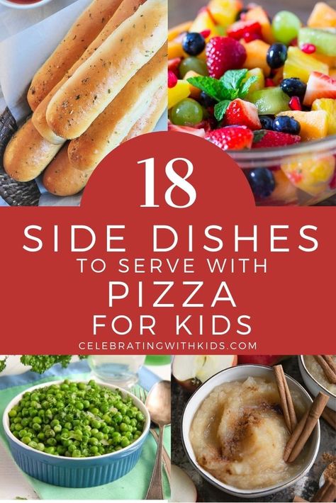 Healthy Pizza Side Dishes, Food To Go With Pizza Party, Side With Pizza Party, Pizza Side Dishes Ideas Parties, Food To Go With Pizza, Side Dishes For Pizza Night, Pizza Dinner Ideas Sides, Sides For Pizza Night, Sides With Pizza Dinner