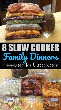 Freezer To Crockpot Meals, Easy Crockpot Freezer Meals, Crockpot Meal Prep, Freezer Dinners, Slow Cooker Freezer Meals, Freezer Friendly Meals, Freezable Meals, Freezer Meal Planning, Prep Meals