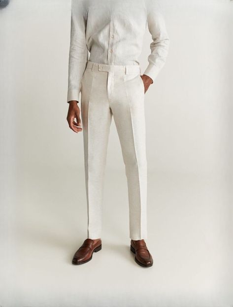 Trouser Pants Outfits, Formal Pant For Men, Men Pants Pattern, White Pants Men, Formal Pant, Mens Linen Pants, Formal Men Outfit, Pants Outfit Men, Men Fashion Casual Shirts