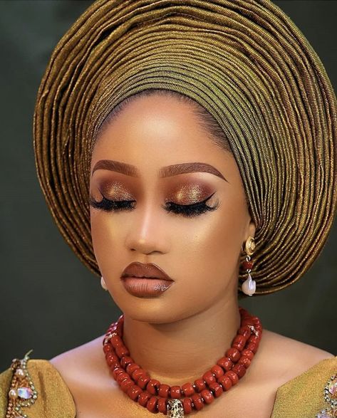 #bridal #bridalmakeup #bridalmakeupartist Sally Makeup, Nigerian Gele, Gele Styles, Ankara Long Gown, Ankara Long Gown Styles, Gown Styles, Wedding Makeup Looks, Instagram Makeup, Bridal Makeup Artist