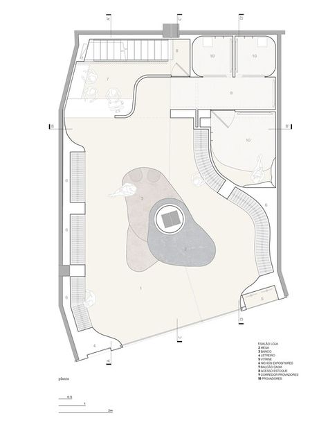 Haight Clothing Store / AIA Estúdio + Raphael Tepedino | ArchDaily Store Plan, Colorful Terrazzo, Store Architecture, Clothing Store Design, Store Layout, Floor Plan Layout, Architectural Section, Retail Store Design, Retail Interior