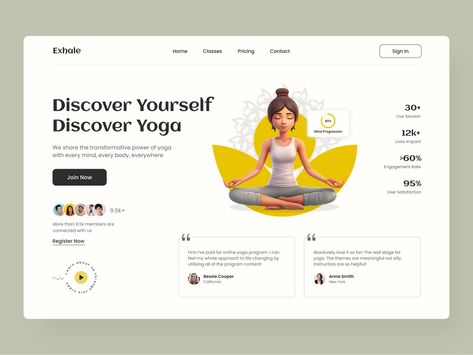 Health And Wellness Website Design, Meditation Website, Yoga Website Design, Yoga Studio Website, Yoga Web, Ui Ux Design Trends, Yoga Website, Class Planner, Ux Design Trends