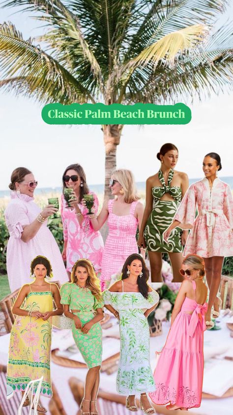 Palm Beach Outfits, Palm Beach Fashion, Palm Springs Party, Beach Brunch, Tropical Glam, Beach Bachelorette, Beach Outfits, Palm Desert, Brunch Outfit