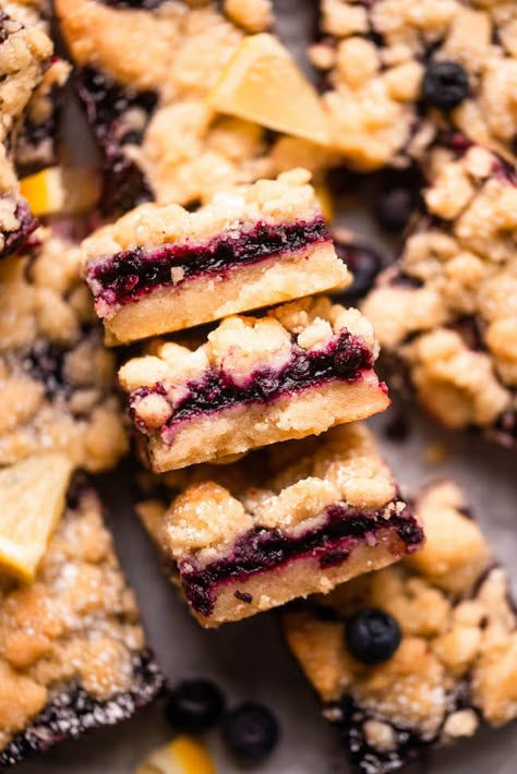 Blueberry Shortbread Bars, Blueberry Shortbread, Carrot Cake Ice Cream, Lemon Blueberry Bars, Banana Snack Cake, Coffee Cake Cookies, Bakery Style Blueberry Muffins, Shortbread Cookie Crust, Peanut Butter Cup Brownies