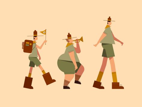 Scouts Illustration, Adventure Character Design, Scout Illustration, Scout Design, Perspective Photos, Instagram Branding Design, Instagram Branding, Birthday Cards For Men, Field Guide