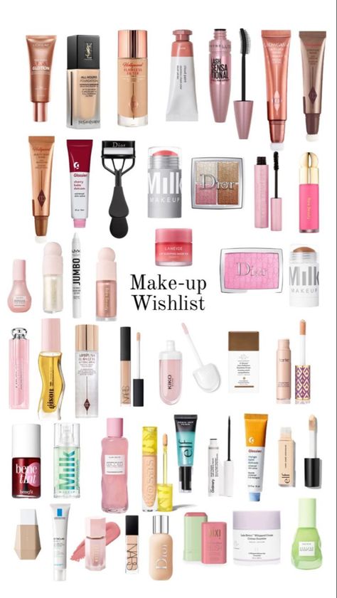 Christmas Wishlist Makeup Ideas, My Makeup Wishlist, Christmas List Ideas Makeup, Wishlist Makeup And Skincare, Preppy Makeup Wishlist, Makeup Products Wishlist, Christmas Wishlist Ideas Makeup, 2023 Skincare Trends, Makeup And Skincare Wishlist