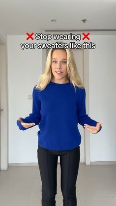 Sweater Tuck Hack Dress, Old Sweater Outfits, Too Long Sweater Hack, How To Take In A Sweater, Sweatshirt Tucking Hacks, How To Fix A Snag In A Sweater, Make A Sweater Smaller, Oversized Sweater Hacks, Tucking Sweaters Into Jeans