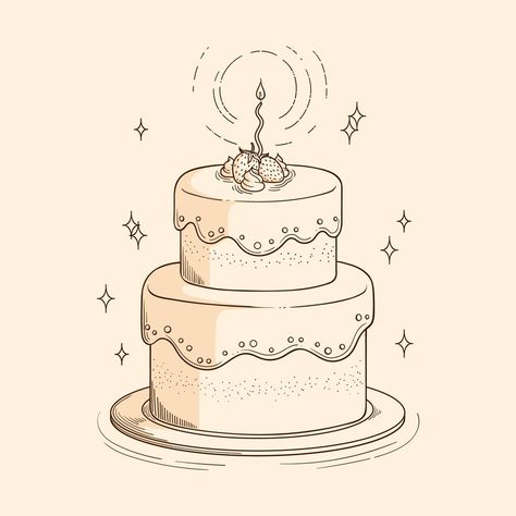 Free Vector | Hand drawn birthday cake outline illustration Cake Outline, Cake Illustration, Outline Illustration, Vector Hand, Hand Drawn, Vector Free, Birthday Cake, How To Draw Hands, Cake