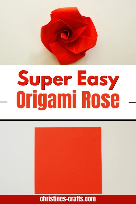 Small Paper Flowers Diy Easy, Easy Origami Rose, Small Origami, Folded Paper Flowers, Simple Paper Flower, Easy Origami Flower, Paper Projects Diy, Paper Roses Diy, Rose Crafts