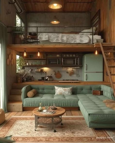 Loft Apartment Aesthetic, Small Loft, Tiny House Inspiration, Modern Tiny House, Inspire Me Home Decor, Apartment Aesthetic, Loft Design, Loft Apartment, Tiny House Living