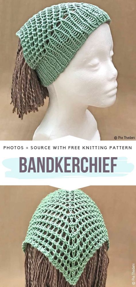 Bandkerchief Free Knitting Pattern #knittedkerchief Crocheting Clothes, Head Crochet, Cable Knit Headband, Crochet Headbands, Knit Headband Pattern, Knitting Loom, Crochet Headband Pattern, Crochet Ear Warmer, Trendy Crochet