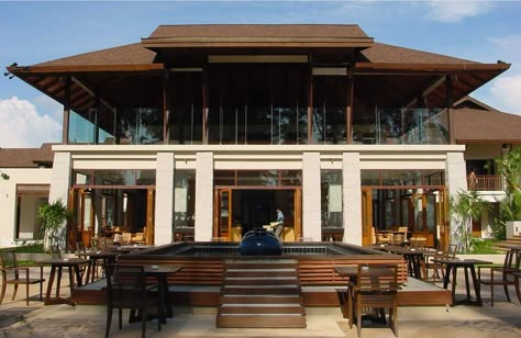 Bali Resort Architecture, Resort House Design, Resort Facade, Thai Resort, Vernacular Design, Resort House, Bali Architecture, Kerala Architecture, Asian House