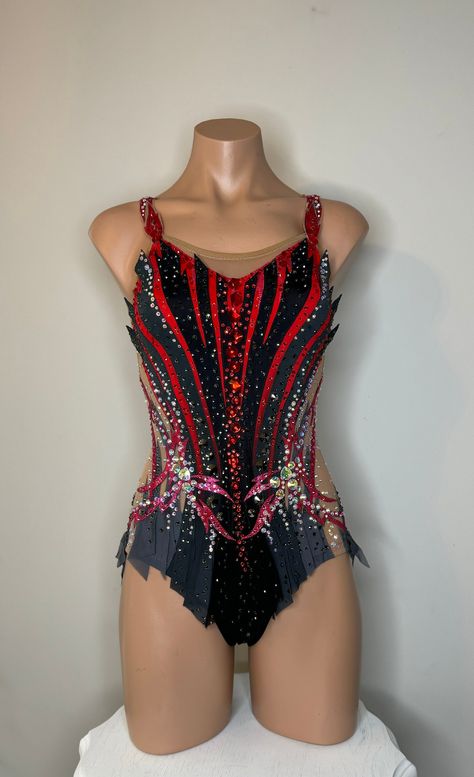 Leotard for an athlete with maximum height 150 cm. The leotard is not brand new, but the condition is perfect. I made it for my daughter, she only wore it twice.  Crystal-rich leotard, many complex details. Beautiful sparkling effect on the carpet from the amount of crystals. This leotard looks very impressive and expensive on the floor! Aerobic Gymnastics Leotards, Fancy Leotard, Leotard Rhythmic Gymnastics, Rhinestone Leotard, Beetlejuice Dress, Acro Leotards, Leotards Gymnastics, Rhythmic Gymnastics Costumes, Leotards Gymnastics Rhythmic