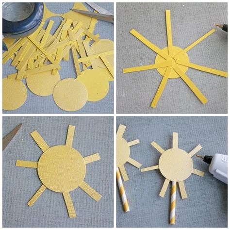 Diy Sun Cake Topper, Diy Sun Decoration, Sunshine Party Ideas, Sunshine Birthday Theme, Sunshine Cupcakes, Sunshine Crafts, Sunshine Decorations, Sunshine First Birthday, Sunshine Birthday Parties