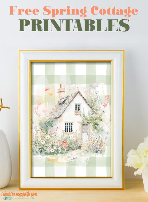 Free Spring Cottage Printables with Two Background and Two Format Options