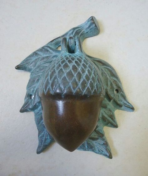 Door Knokers | Acorn door knocker | Grand Entrances Front Door Knocker, Front Porch Door, Turquoise Furniture, Door Knobs And Knockers, Porch Doors, Rustic Country Home, Lodge Cabin, First Home Gifts, Aged Bronze