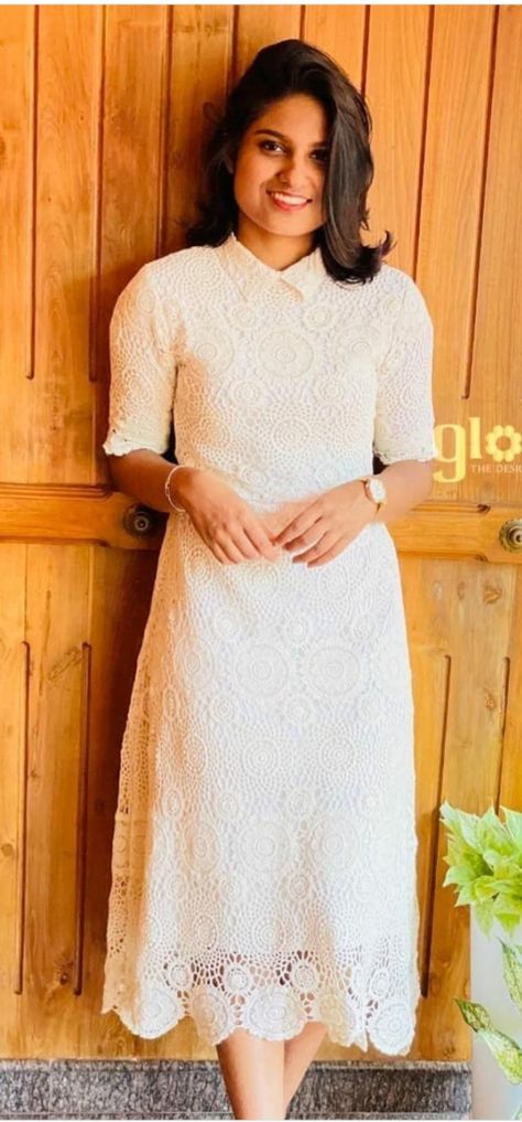 Frock Blouse Design, Hakoba Anarkali Designs, Christmas Gowns For Women, Christmas Churidar Designs, Save The Date Dress Ideas Kerala Modern, White Net Kurti Designs, Hakoba Top Designs, Modern Neck Designs For Kurtis, Modern Frocks For Women