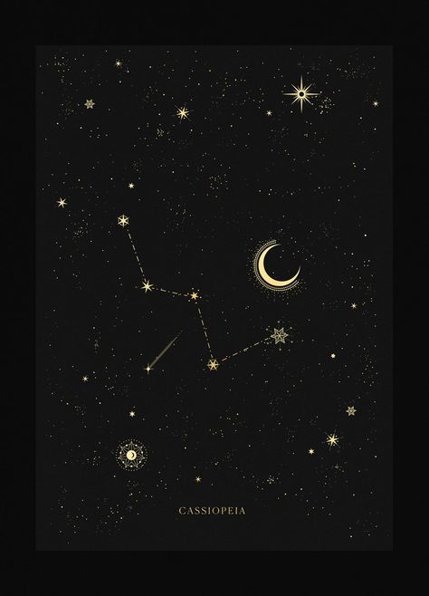 Cassiopeia Constellation Cassiopeia Aesthetic, Casseopia Tattoo, Cassiopeia Constellation Tattoo, Cassiopeia Tattoo Constellations, Cool Constellations, Aesthetic Constellations, Virgo Constellation Aesthetic, Cassiopeia Tattoo, Constellations Aesthetic