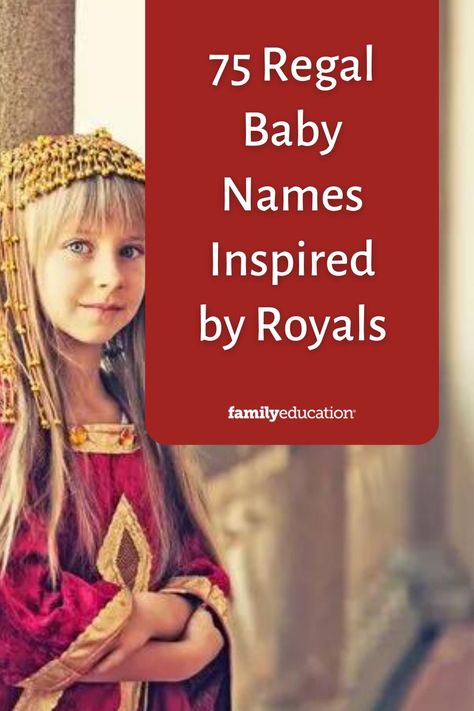 Want a royal baby name fit for a king or queen? These regal names are inspired by the British monarchy. #babynameideas Queenly Names, British Names Girl, King Names Ideas, Queen Names Ideas, Royal Boy Names, Royalty Names, Royal Girl Names, British Royal Names, Royal Baby Girl Names