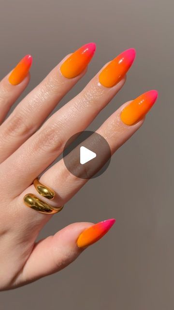 Nails Inspo Orange, Sunset Ombre Nails, Ombre Nail Polish, Lights Lacquer, Sunset Ombre, Sunset Nails, Orange Nail Designs, Beauty Hacks Nails, Nail Designs Tutorial