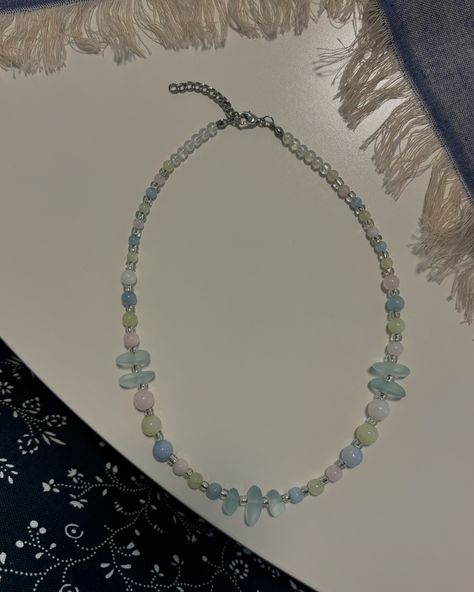 Colorful Quartz Necklace with Pink, Blue and Green Quartz Beads and Matte Blue Glass, Soft Pastel Colored Gemstone Necklace, Dainty Necklace🩷🩵💚 ✨Link in bio ✨Price of the necklace: 27 cad #beads #beadedjewelry #beadnecklace #gemstonejewelry #gemstones #quartz #danityjewelry #handmadejewelry #handmade #style #beautiful #necklace #smallbusiness Quartz Beads, Green Quartz, Necklace Dainty, Beautiful Necklace, Quartz Necklace, Dainty Necklace, Blue And Green, Soft Pastel, Gemstone Colors