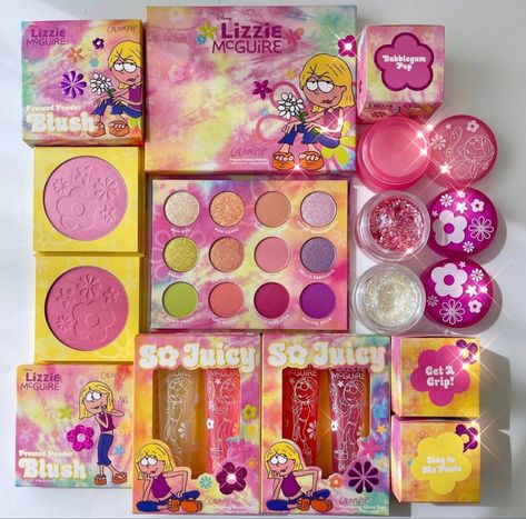 The Disney Lizzie McGuire x ColourPop collection is available now at ColourPop.com Colourpop Collab, Makeup Palette Collection, Pop Makeup, Bubblegum Pop, Makeup Pallets, Magical Makeup, Makeup Package, Disney Makeup, Makeup Is Life