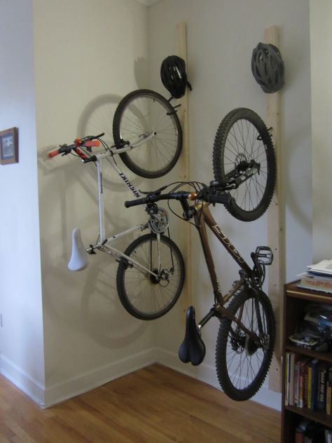 Bike Storage Inside, Bicycle Wall Hanger, Bike Storage Apartment, Vertical Bike Storage, Indoor Bike Storage, Outdoor Bike Storage, Bike Shelf, Home Gym Garage, Workout Room Home