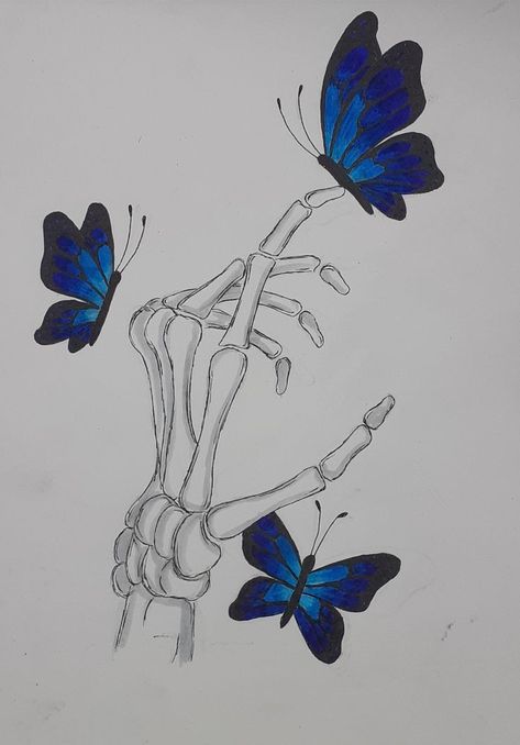 Skeleton Art Butterfly, Drawings Ideas Butterfly, Cute Butterfly Sketch, Drawing Inspo Butterfly, Drawing Butterfly Sketches, How To Make Butterfly Drawing, Skeleton Drawings Aesthetic, Butterful Drawing, Butterflies Drawing Aesthetic