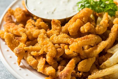 Deep Fried Clams, Fried Razor Clams Recipe, Deep Fried Clams Recipe, Clam Meat Recipes, Fried Clams Recipe New England, Fried Clams Recipe, Clam Strips Recipe, Razor Clam Recipes, Old Bay Crab Cakes