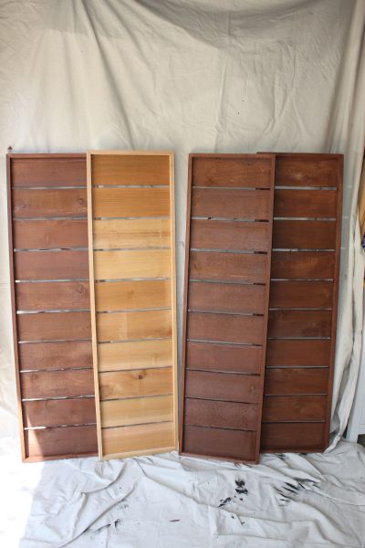 Diy Wood Shutters, Shutters Diy, Camp Cottage, Modern Shutters, Crystal House, Wood Shutters Exterior, Outdoor Shutters, Window Shutters Exterior, Cedar Shutters