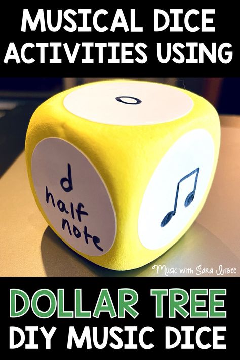 Make your own DIY music dice using a foam cube from Dollar Tree, then check out these dice activities! Music Dice, Music Lesson Plans, Music Class, Music Room, Piano Lessons, Music Teacher, Teaching Music, Sensory Activities, Music Lessons