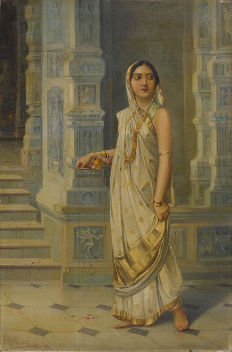 Courtyard Modern, Hindu Aesthetic, Vintage Art Paintings, South Asian Art, Of Sarees, Art Society, Ancient India, Indian Culture, Fashion Photography Inspiration