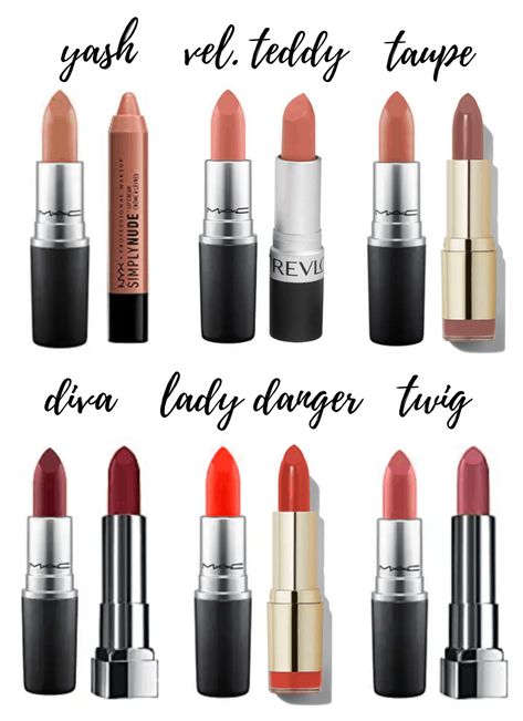 Most Popular Mac Lipsticks, Lipstick Drugstore, Popular Mac Lipsticks, Mac Twig, Mac Taupe, Mac Diva, 2024 Makeup, Popular Lipstick, Mac Lip Liner