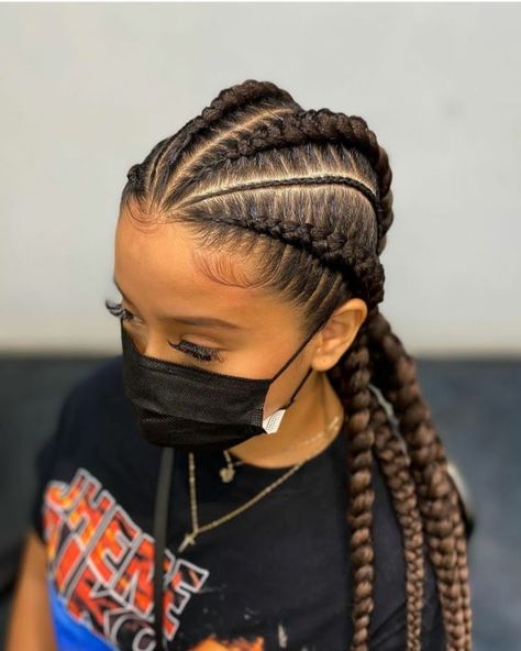 Latest Gorgeous Cornrows Braid Hairstyles Collections For Ladies Cute Feed In Braids Styles Cornrows, 4-6 Feed In Braids Cornrows, Ombre Feed In Braids Cornrows, 7-10 Feed In Braids, 2 Braid Cornrow Hairstyles, Braided French Braids Black Hair, Corn Rows With Braids, Five Cornrows Braids, 4 French Braids Hairstyles