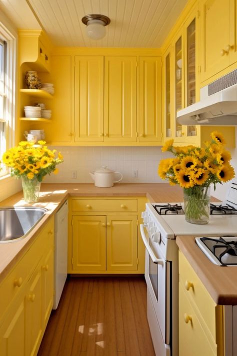 Personalized Cooking Spaces: Tips for a Tailored Kitchen Remodel - Melanie Jade Design Yellow Kitchen Butcher Block Counters, Yellow Theme Kitchen, Jade Kitchen Cabinets, Small Yellow Kitchen, Yellow And Orange Kitchen, Modern Yellow Kitchen, Green And Yellow Kitchen, Yellow And White Kitchen, Yellow Kitchen Inspiration