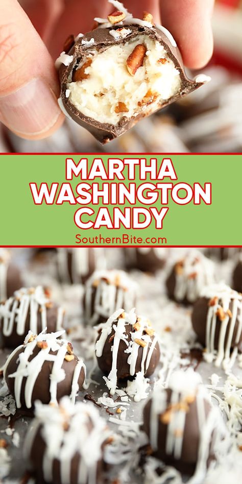 Martha Washington Candy Recipe, Martha Washington Balls, Event Desserts, Martha Washington Candy, Chocolate Covered Coconut, Cherry Cakes, Cooking Desserts, Easy Christmas Candy Recipes, Candy Kitchen